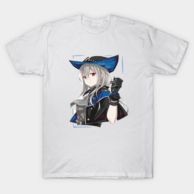 Skadi Arknights Cute Girl Has Beautiful Red Eyes T-Shirt by SILVER01